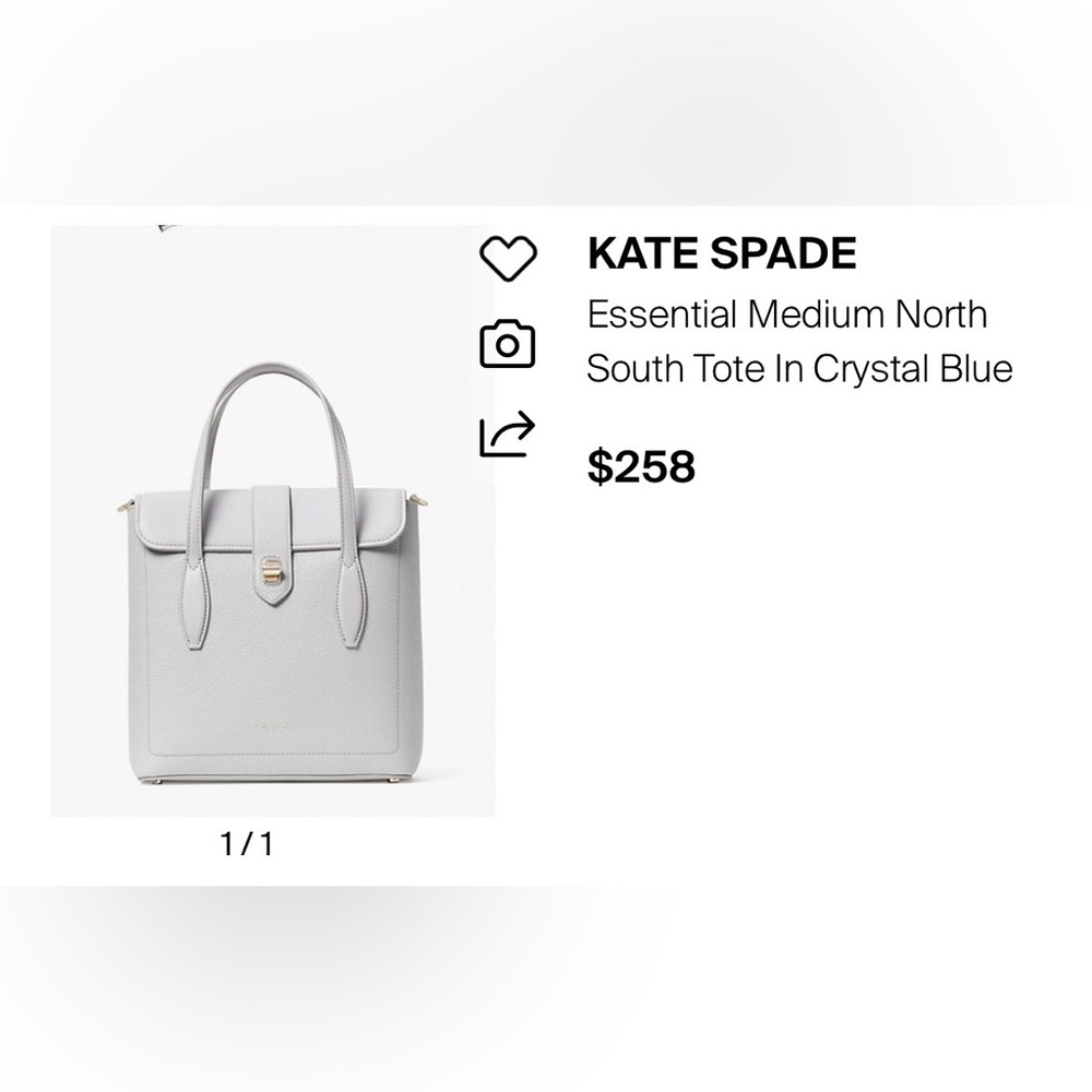 Kate Spade essential medium north south tote in Crystal Blue